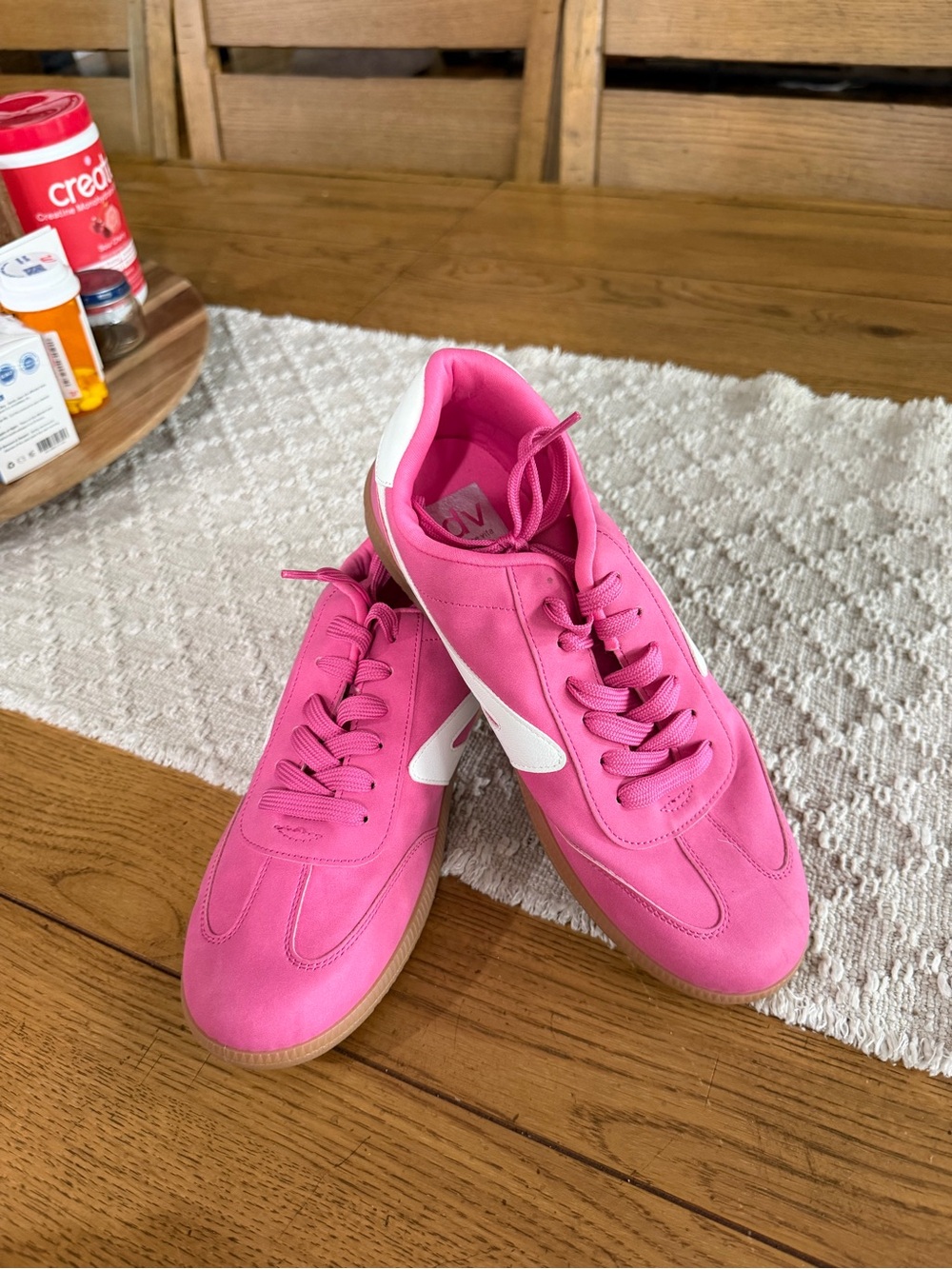 Dolce Vita Hot Pink Sneakers with White Side Accent